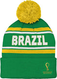 BRAZIL  Men's FIFA World 2022 Cup Country Premium  Cuff Pomp Hat