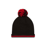 Chicago Blackhawks New Era Women's Sequin Frost Logo Block Knit Hat With Pom