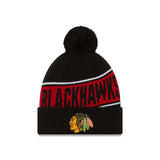 Chicago Blackhawks New Era Team Chant Cuffed Knit Hat with Pom