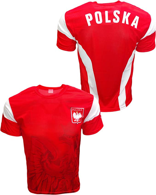 Polska Soccer Jersey Poland Country Polish Eagle National Pride -RED