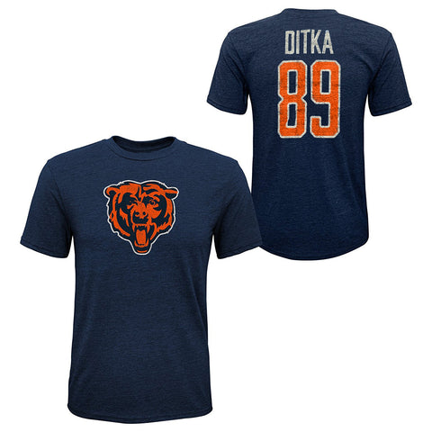 Youth Mike Ditka #89 Chicago Bears Tri-Blend Name and Number Short Sleeve T-Shirt