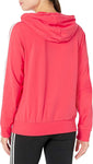 Adidas Women's Essentials 3-Stripes Single Jersey Full-Zip Hoodie Core Pink/White