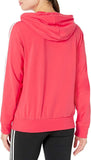Adidas Women's Essentials 3-Stripes Single Jersey Full-Zip Hoodie Core Pink/White