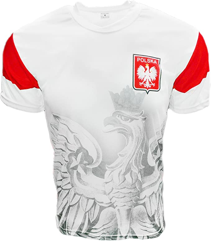 Polska Soccer Jersey Poland Country Polish Eagle National Pride -White