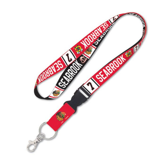 CHICAGO BLACKHAWKS LANYARD W/DETACHABLE BUCKLE 1" BRENT SEABROOK