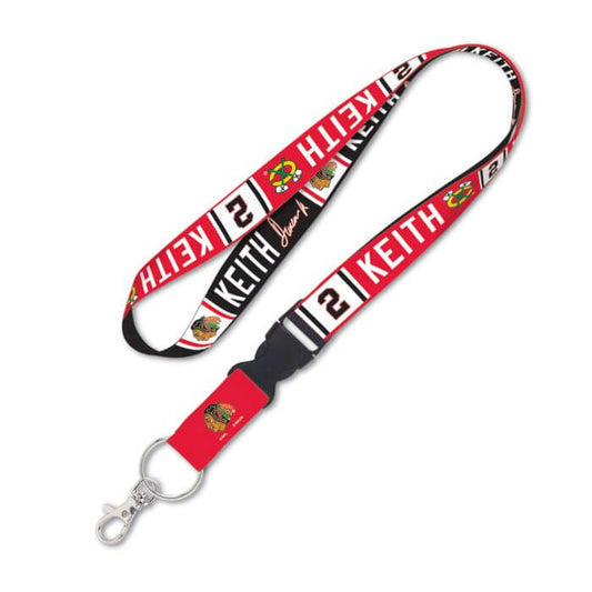 CHICAGO BLACKHAWKS LANYARD W/DETACHABLE BUCKLE 1" DUNCAN KEITH