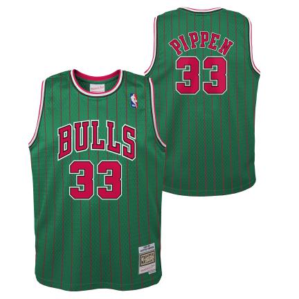 Youth Chicago Bulls NBA  Green Mitchell & Ness Scottie Pippen #33 1995-96 Swingman Jersey
