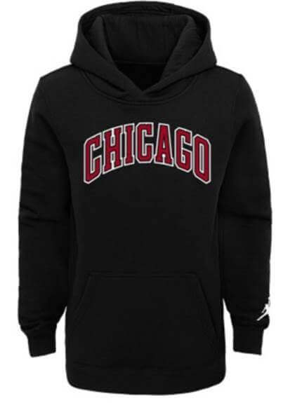 CHICAGO BULLS Youth Black Logo  SLEEVE HOODIE