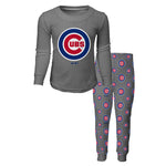 Chicago Cubs Toddler, Kids, Youth, Long Sleeve T-Shirt And Pants Sleep Set Pajamas By Majestic