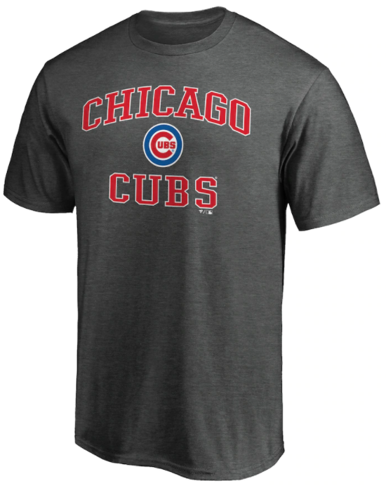 Chicago Cubs Heart & Soul T-Shirt with Logo Charcoal