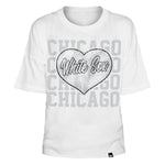 Chicago White Sox  Girls/KIDS  Youth Flip Sequin Heart Crop Top - White