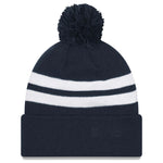 Chicago Bears Men's New Era Striped Cuffed Pom Knit Winter Hat - Navy