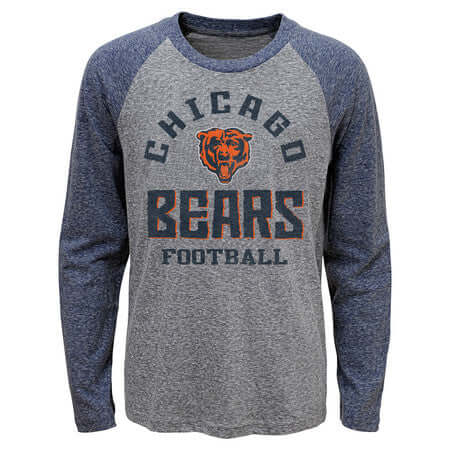 Chicago Bears Youth NFL Classic Gridiron Long Sleeve Raglan Tee