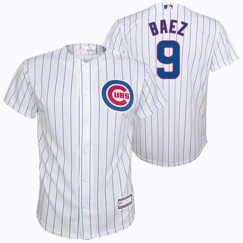 Chicago Cubs Youth Majestic #9 Javier Baez Home Stitched Jersey - White