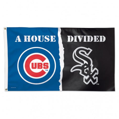 Chicago Cubs and Chicago White Sox A House Divided 3' x 5' Flag