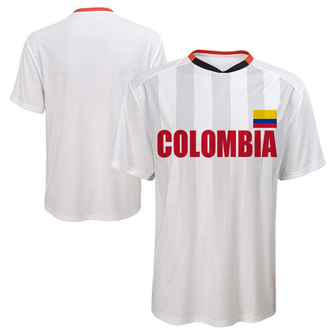 Soccer Colombia Men's Federation White Jersey Short Sleeve Tee