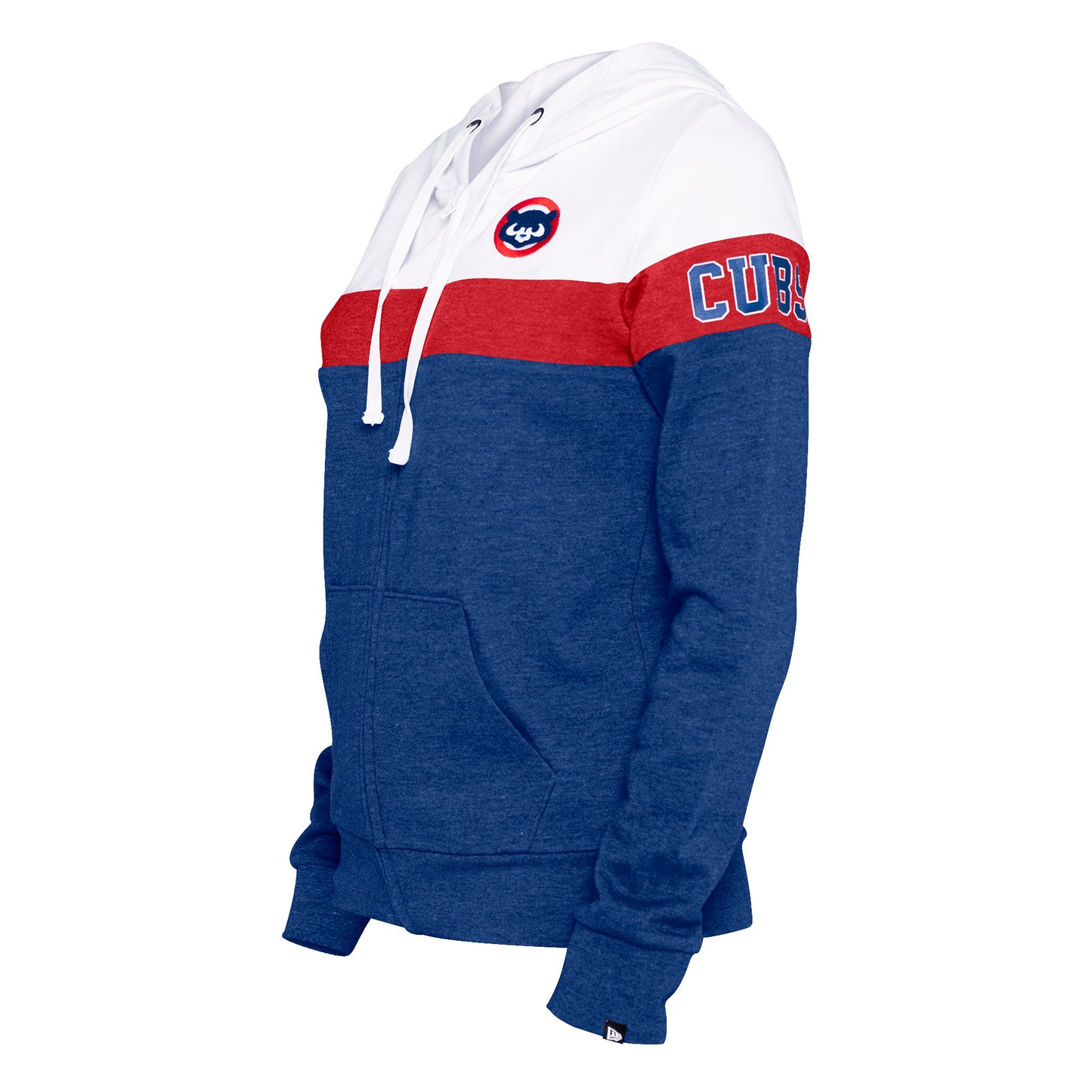 Chicago Cubs New Era Women's Colorlock Full-Zip Hoodie  - Heathered Blue