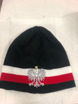 Polish Polska  Knit Winter Hat -Black/Red /White With  Eagle- Made in Poland