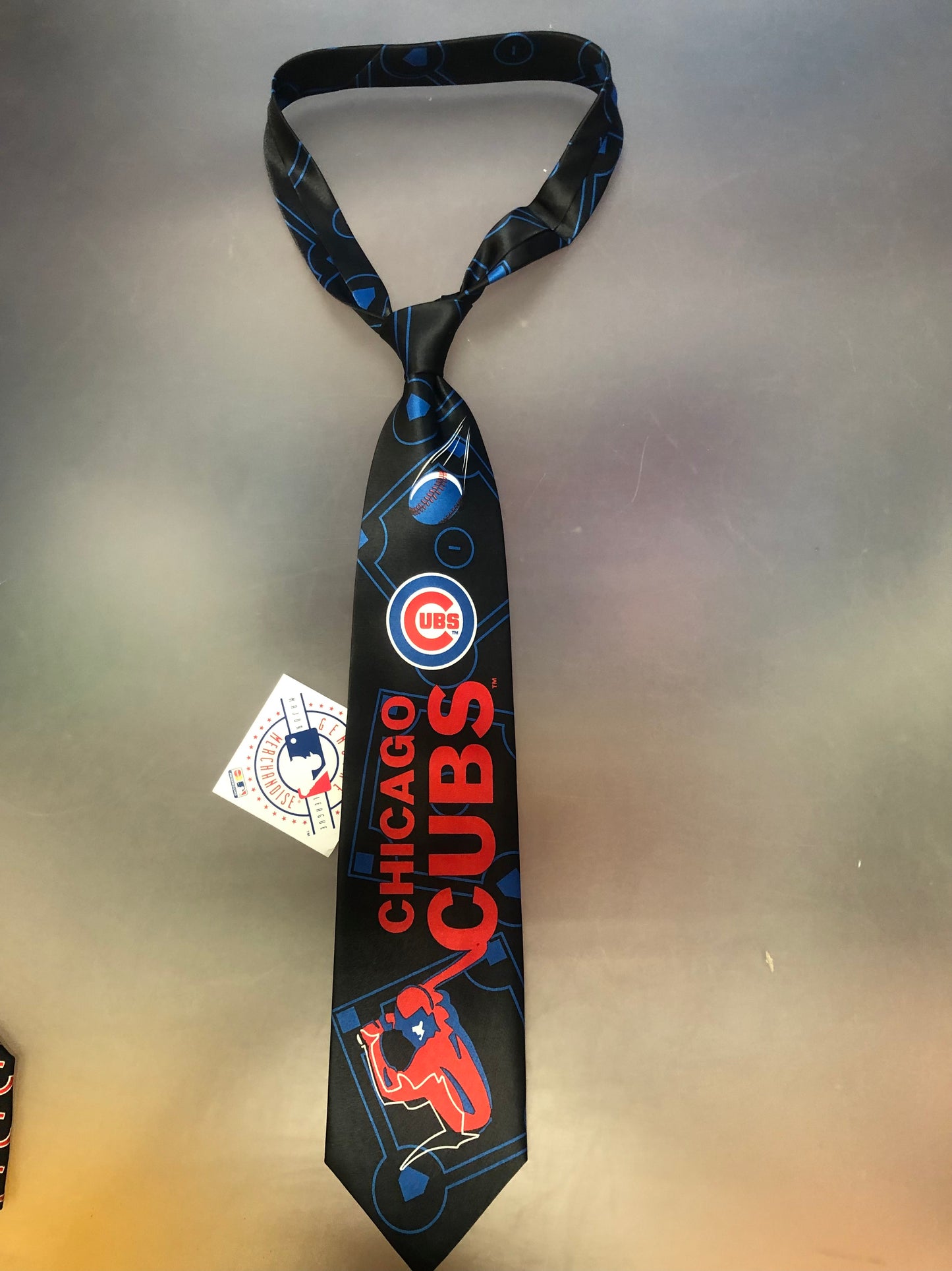 Chicago Cubs Ralph Marlin Black and Red Batter Up Tie