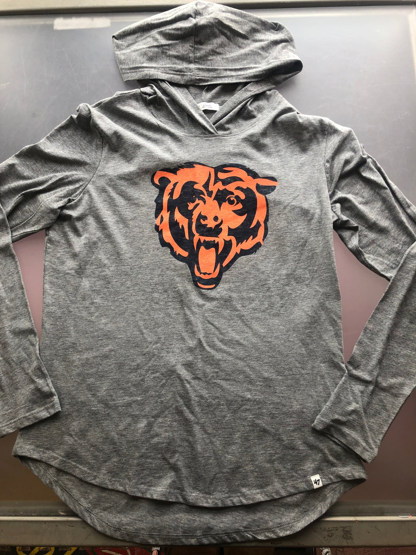 Women's Chicago Bears 47 Branded Slate GREY Lightweight Women's Hoodie