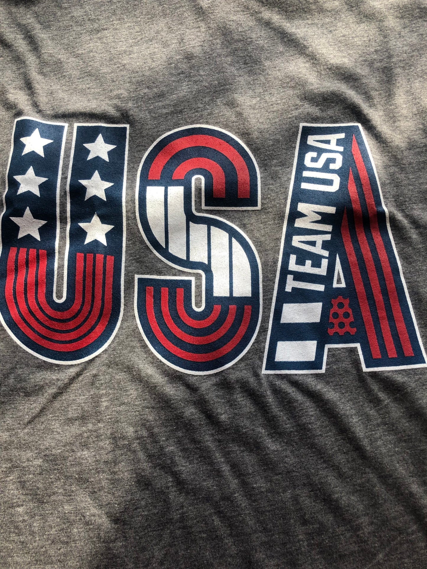 Team USA OLIMPIC  Women's Tri-Blend V-Neck T-Shirt - Heathered Gray