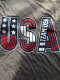 Team USA OLIMPIC  Women's Tri-Blend V-Neck T-Shirt - Heathered Gray