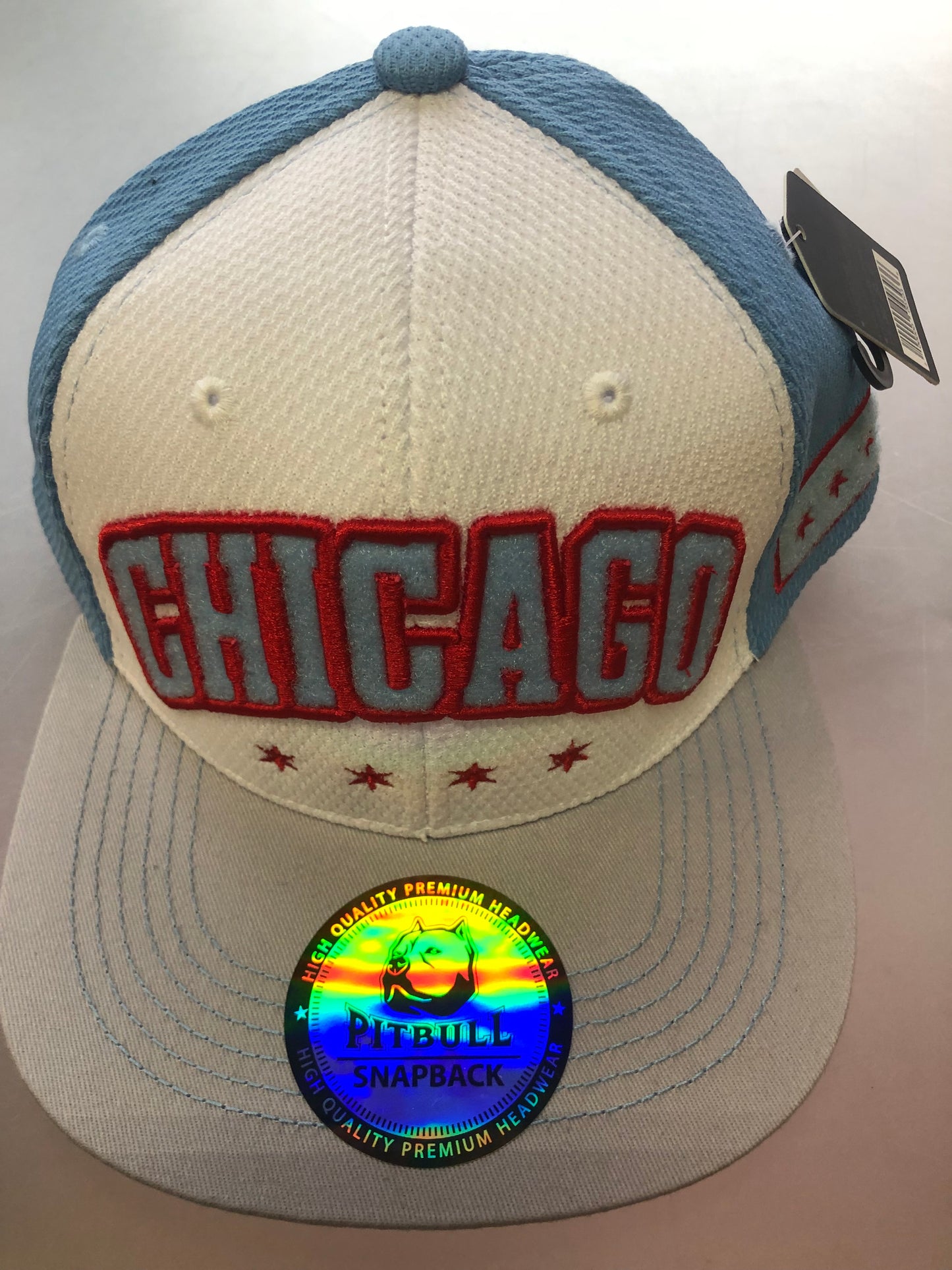 CHICAGO PITBULL Snapback Adjustable Hat/WHITE/BLUE
