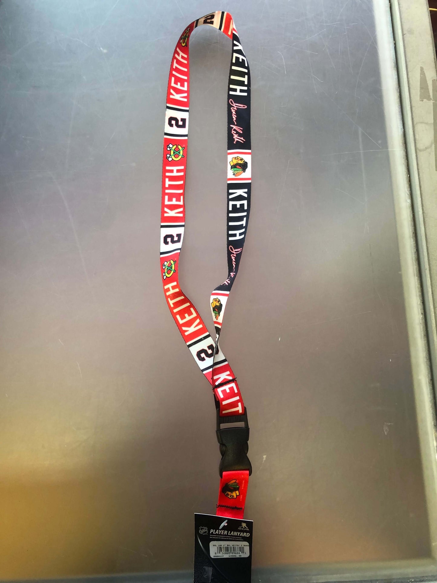 CHICAGO BLACKHAWKS LANYARD W/DETACHABLE BUCKLE 1" DUNCAN KEITH