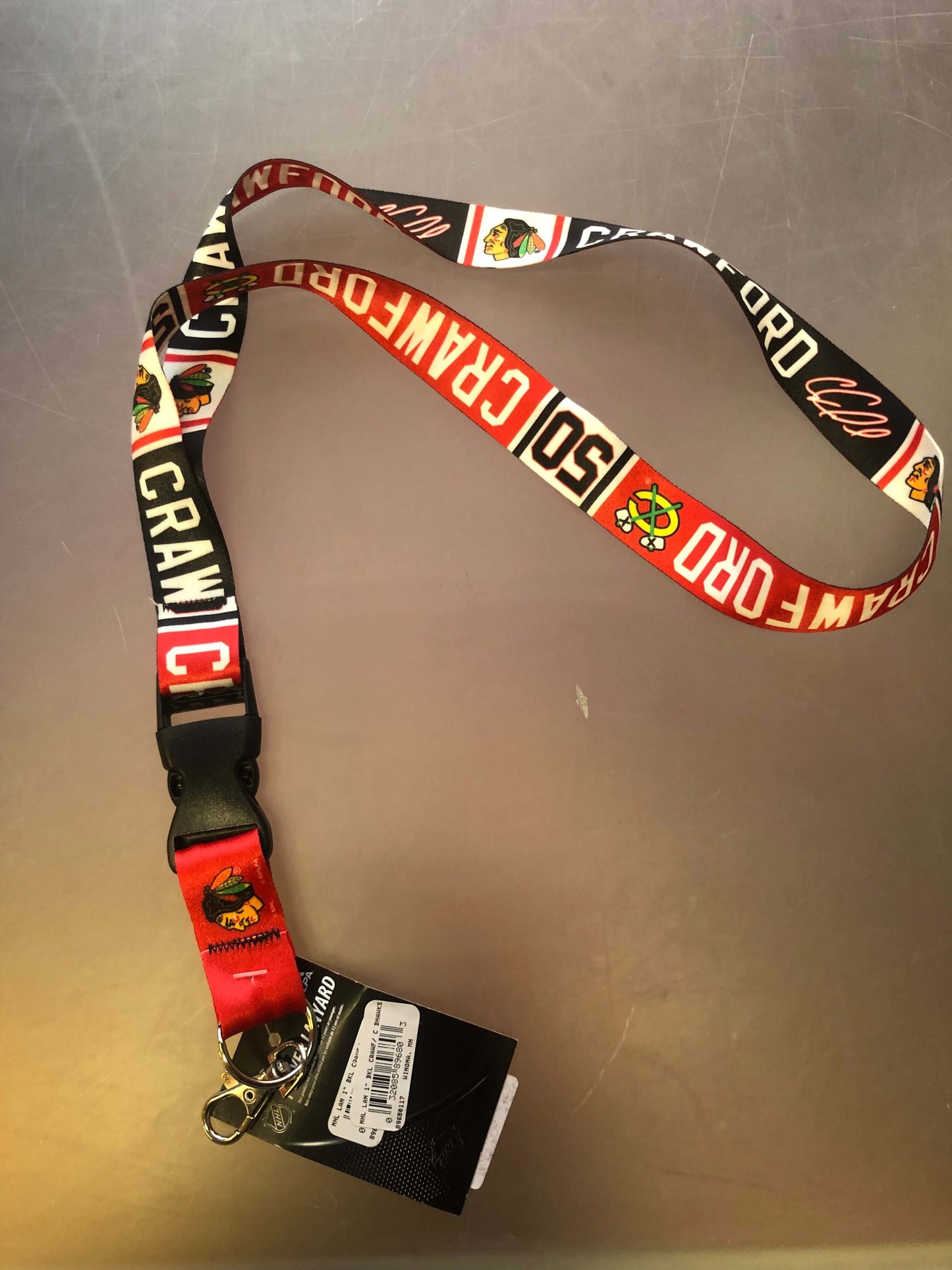 CHICAGO BLACKHAWKS LANYARD W/DETACHABLE BUCKLE 1"CRAWFORD