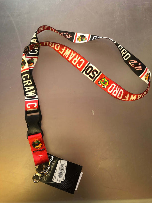 CHICAGO BLACKHAWKS LANYARD W/DETACHABLE BUCKLE 1"CRAWFORD