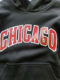 CHICAGO BULLS Youth Black Logo  SLEEVE HOODIE