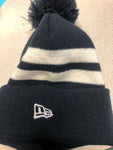 Chicago Bears Men's New Era Striped Cuffed Pom Knit Winter Hat - Navy