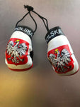 Bulk Of 6 Poland Polish Boxing Gloves Mini Olympics Mirror Car Hanging 2" x 4"