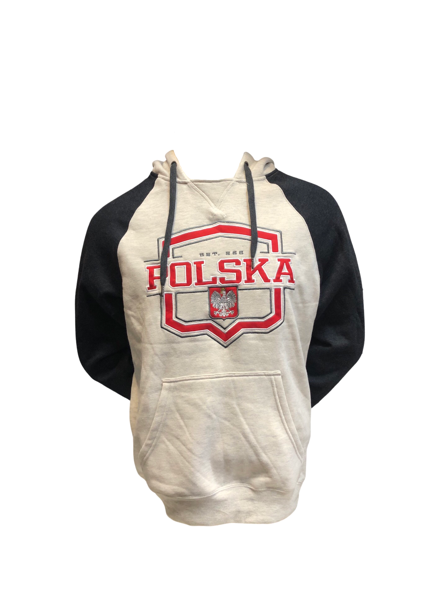 Polska EST. 966 Eagle Embroidered Hoodie - Heather