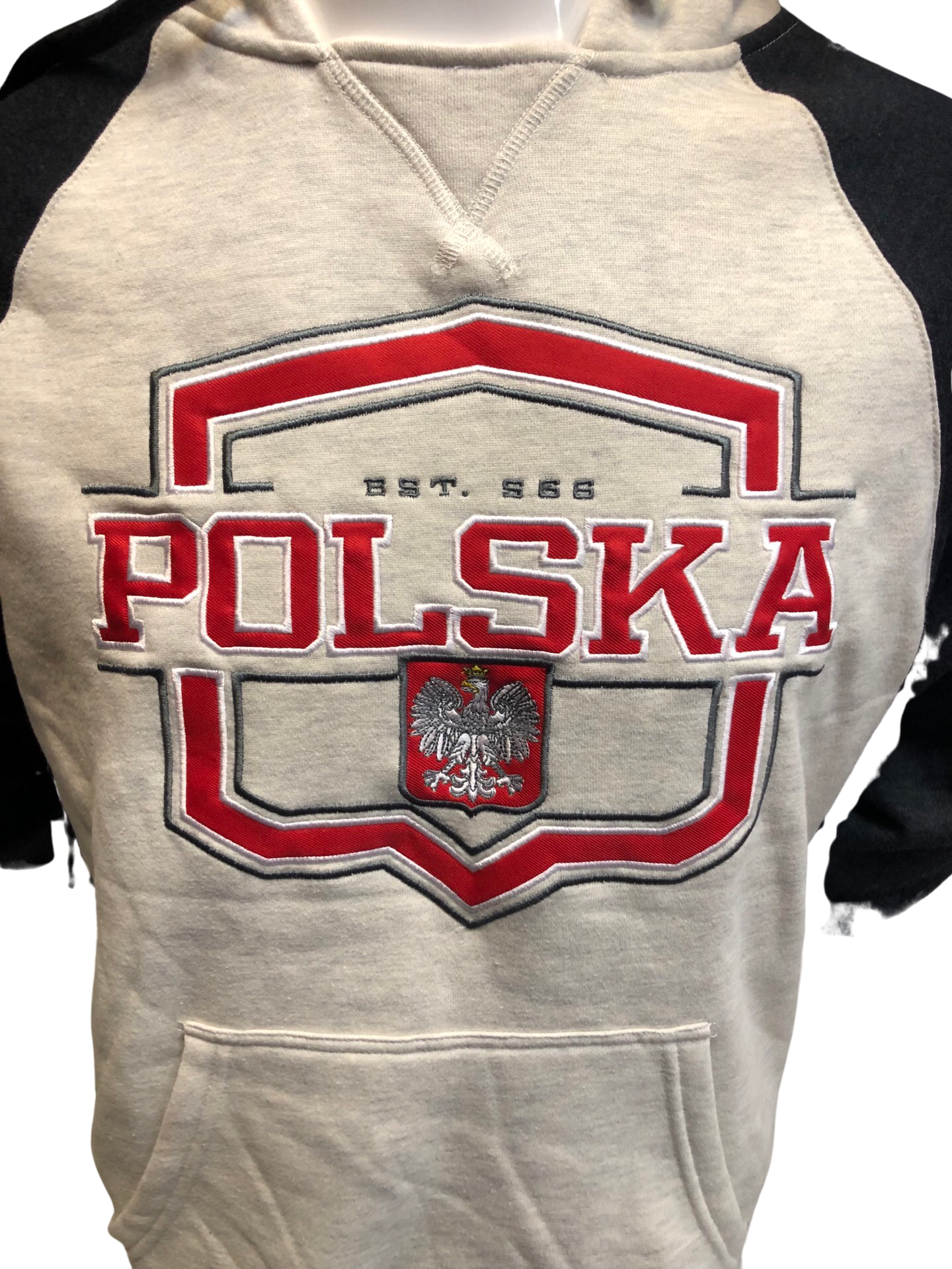 Polska EST. 966 Eagle Embroidered Hoodie - Heather