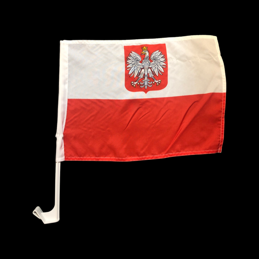 Polish Car Flag Double Sided 12" x 16"