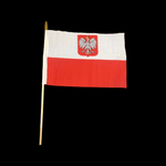 Bulk of 10 Polish Flag With Eagle 6" x 9"