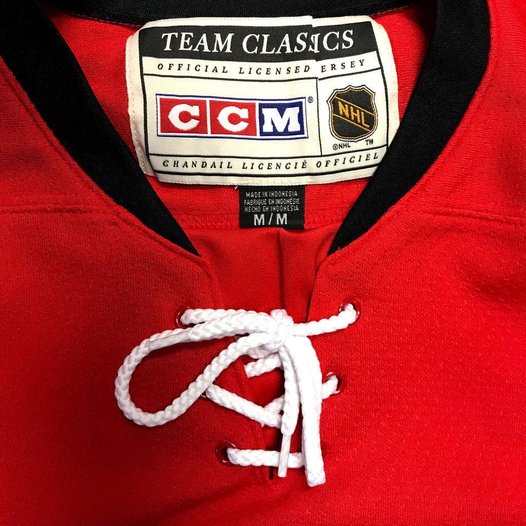 Men's Chicago Blackhawks CCM Black Classic Authentic Throwback Team Jersey