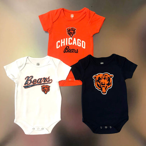 Chicago Bears Infant Creeper 3-Piece Bundle (Orange, Navy, White)