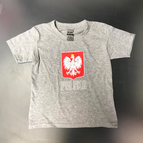 Poland Toddler Printed Polska Eagle Crest T-Shirt - Gray