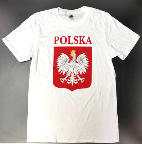 Polish Men's Polska Printed Eagle Crest T-Shirt - White