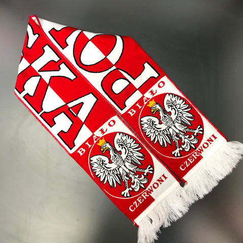 Polska Poland National Team Country Pride Scarf - Red & White.Made in Poland.