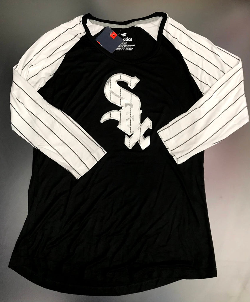 Chicago White Sox MLB Ladies Fanatics Pinstripes 3/4 Sleeve Shirt X-Large