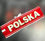 Polska Poland National Team Country Pride Scarf - Red Double-Sided Knitted. MADE IN POLAND.