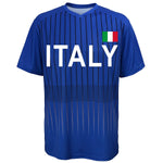 Soccer Italy Men's Federation Blue Jersey Short Sleeve Tee