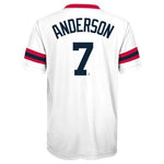 Youth Chicago White Sox Tim Anderson White/Navy Cooperstown Player Sublimated Tee