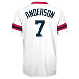 Youth Chicago White Sox Tim Anderson White/Navy Cooperstown Player Sublimated Tee