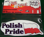 Bulk Of 12 Polish Pride Mega Magnet Red and White for Refrigerator Locker