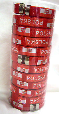 Polska Polish Poland ribbon bracelet wristband soccer  Euro futbol x12