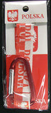 Polish Polska Poland keychain with metal climing carabiners tough BRAND NEW 7"